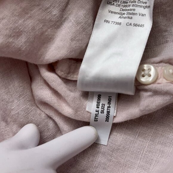 J.Crew Shirt Mens Size M Long Sleeve Baird McNutt Linen Classic Fit Pink - Picture 7 of 7